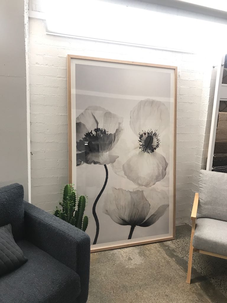 Impossibly Yours by DANIELLEX, large floral print leaning in a living room