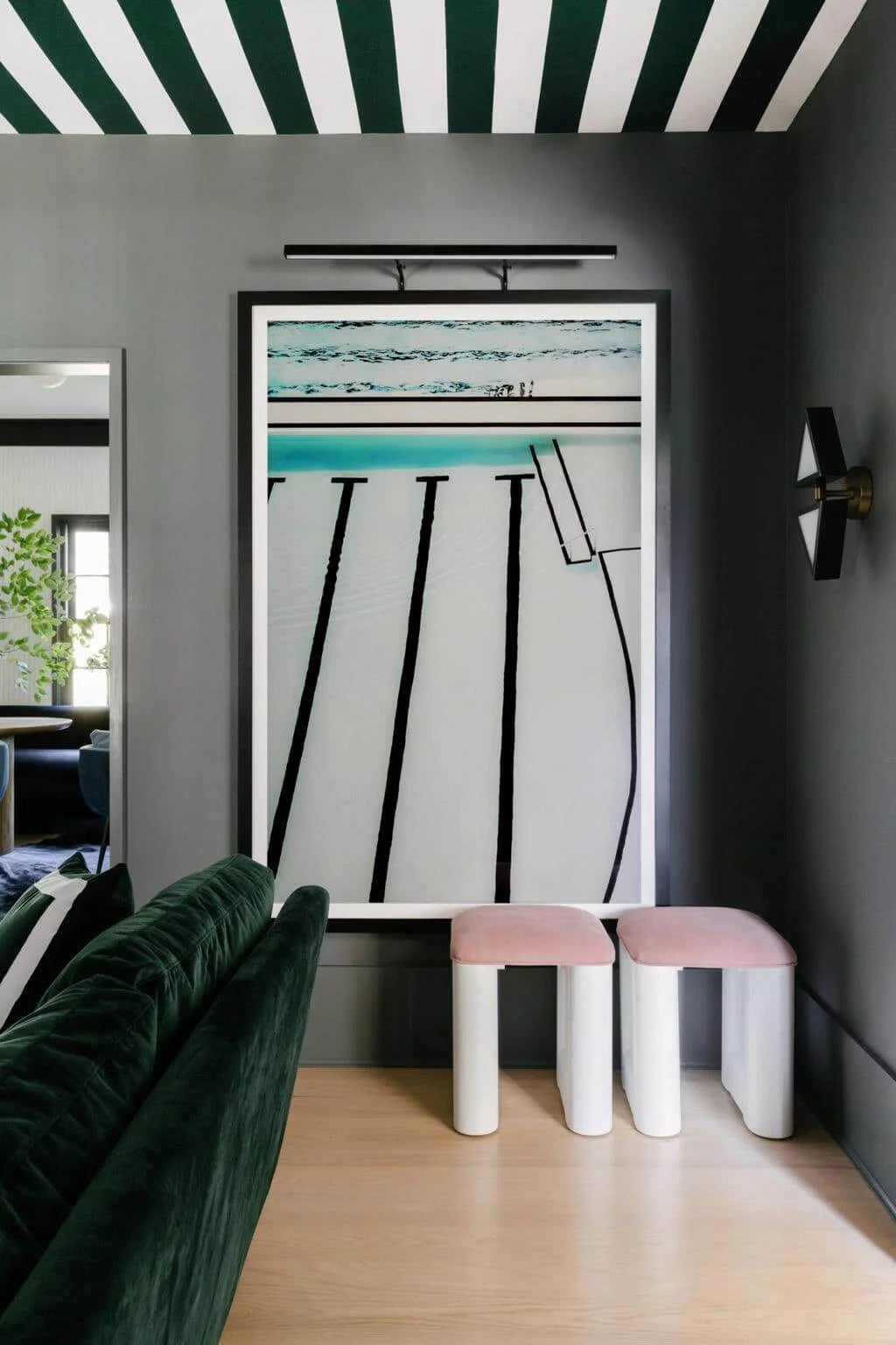 Self Titled by DANIELLEX, framed artwork in a green sitting room