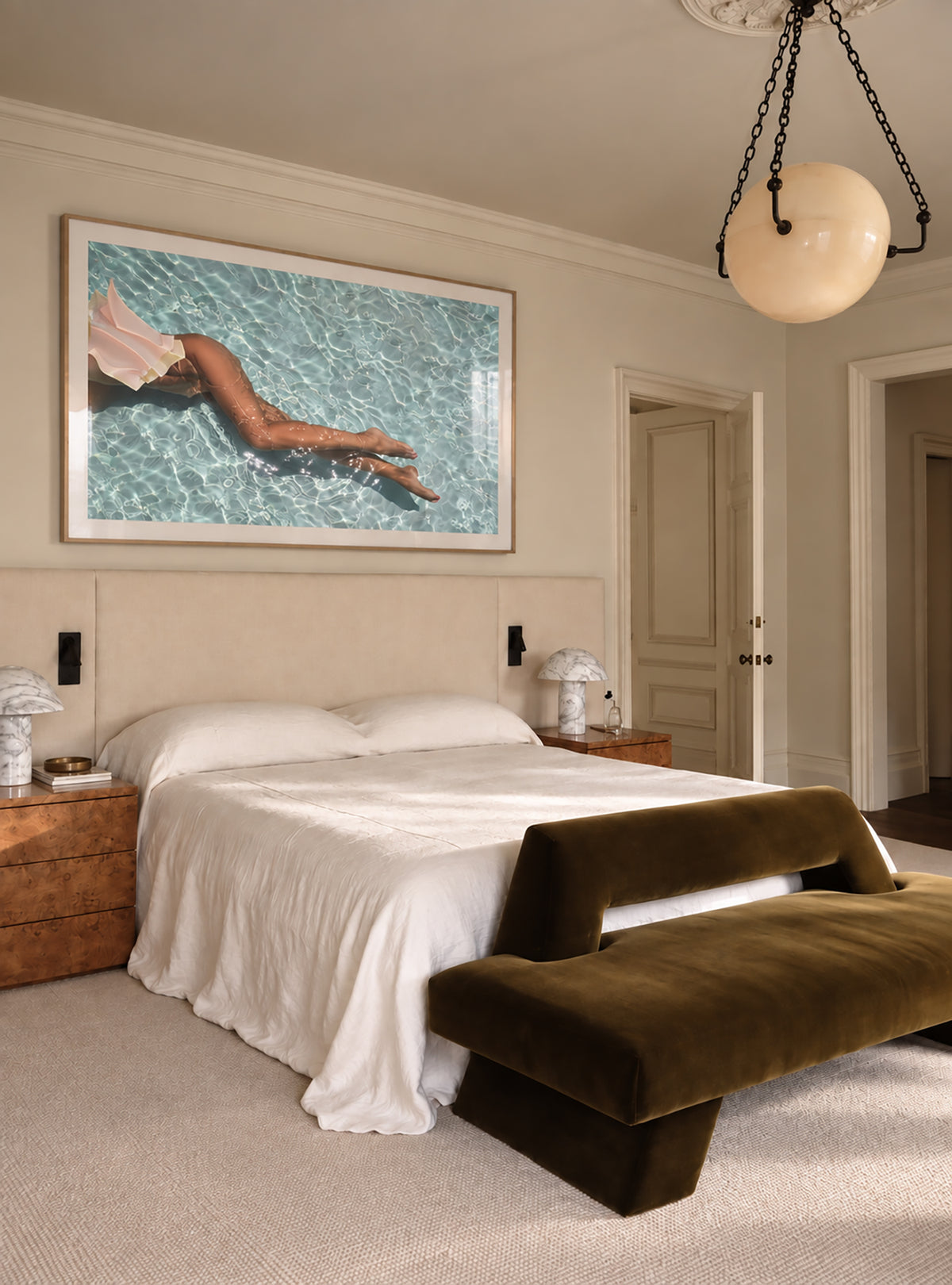 Object of Affection by DANIELLEX, swimmer print above a bed
